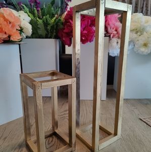 20 inch Wooden centerpieces gold